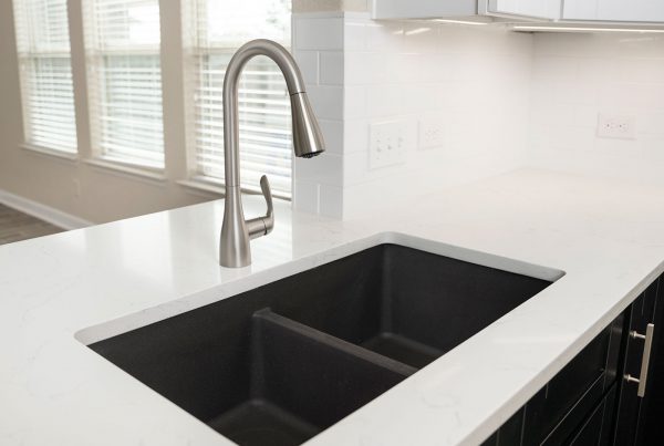 Modern White Granite Kitchen UnderCounter Sink